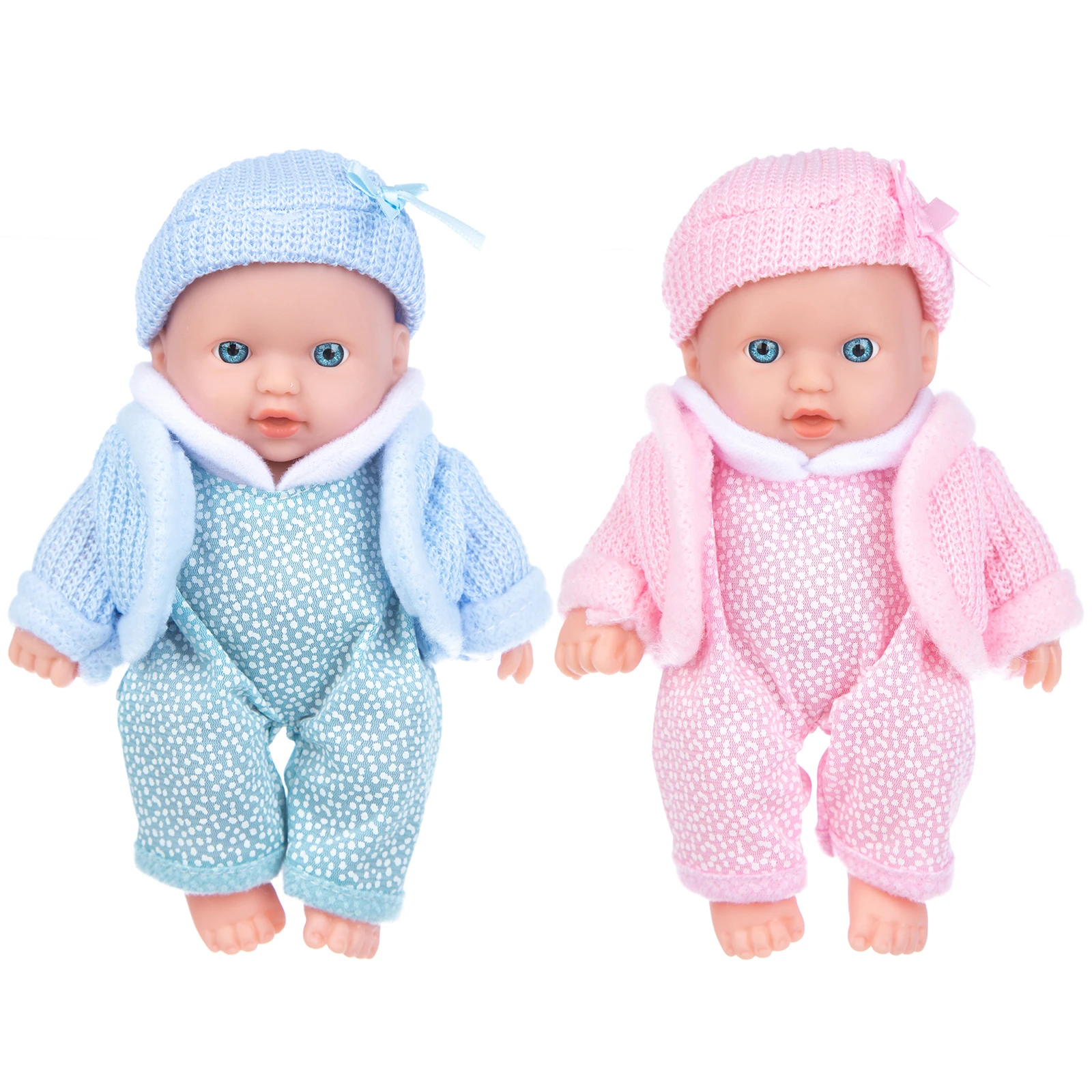 新しい 8 インチ/20 センチメートルリアルなリボーン人形ジャンプスーツ服ウールジャケット帽子セットリボーンシリコーン子供睡眠おもちゃ誕生日ギフト