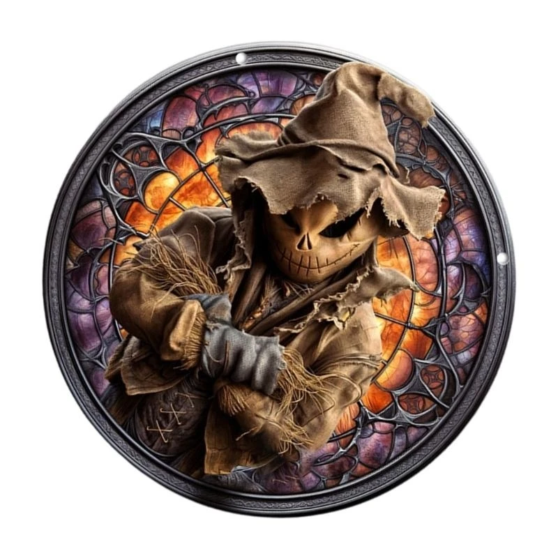 X22D Halloween-Buntglas-Sonnenfänger, Fensterbehang, buntes Glasscheiben-Geschenk