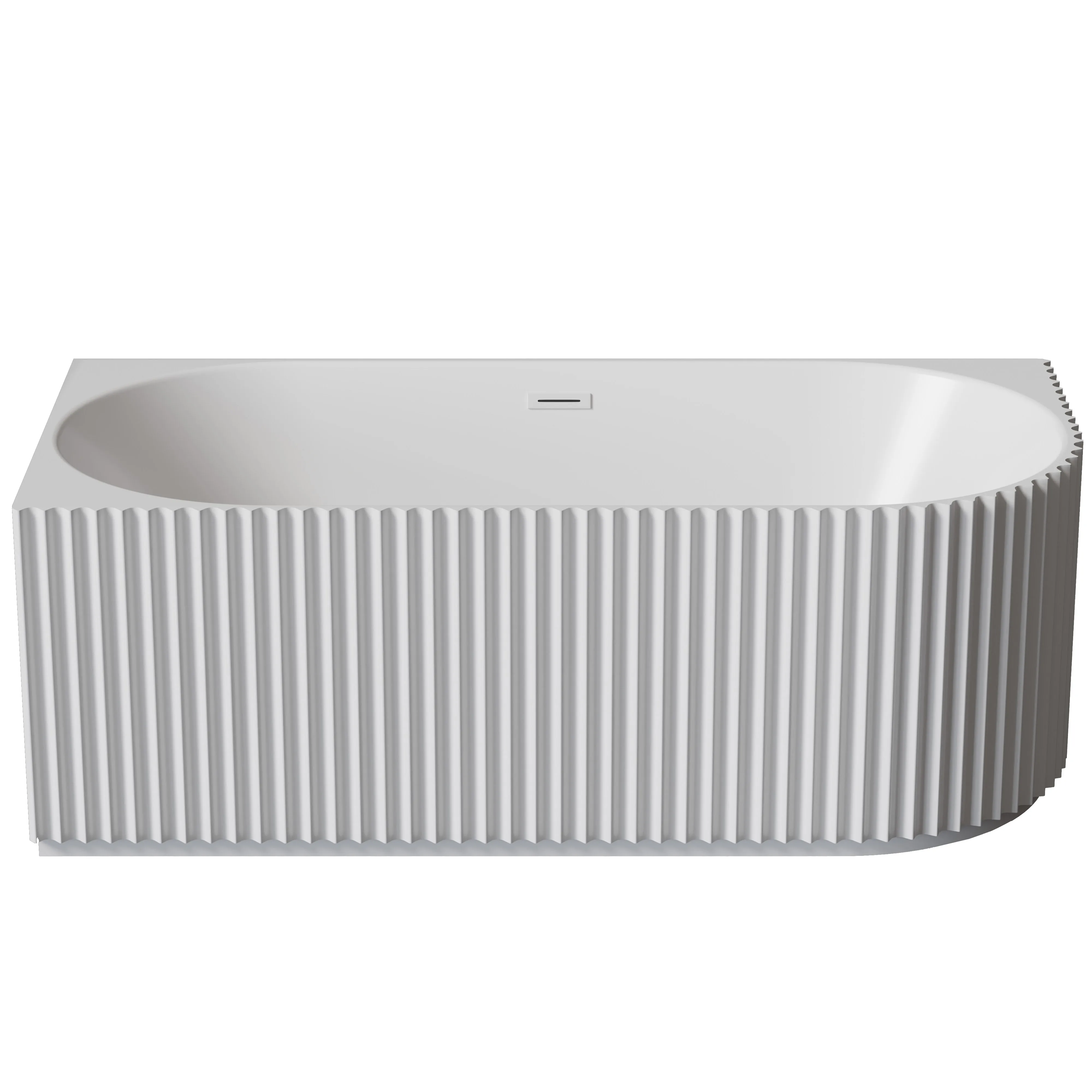 Bathtub,Suly Merlin Left Handed Wide Fluted One Large Rounded Corner Facing Outward Acrylic Freestanding Bathtub Soaking Bath