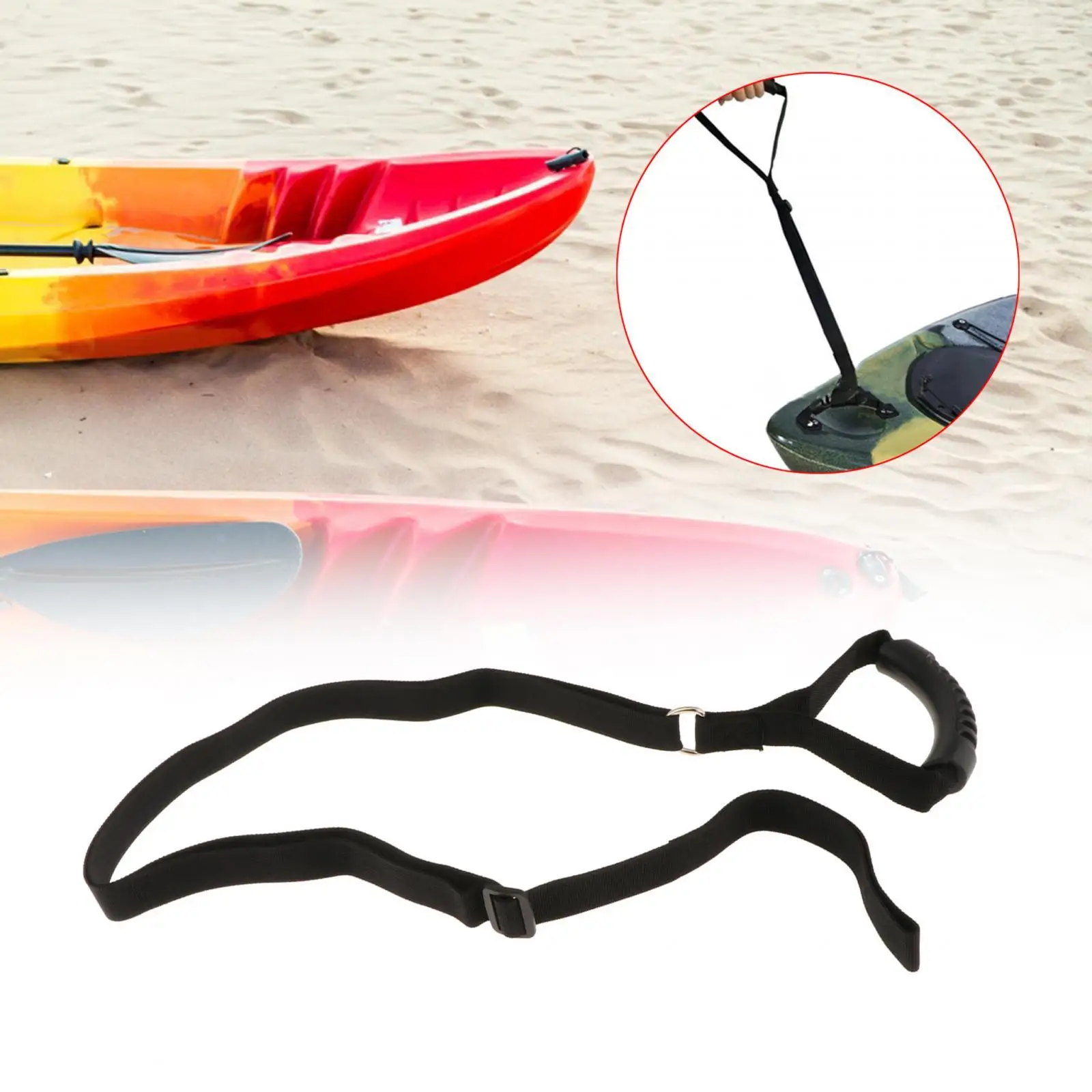 Kayak Stand up Assist Strap Kayak Dragging Cord for Kayaker Equipment Strong Handle Tool Adjustable Kayak Canoe Drag Strap