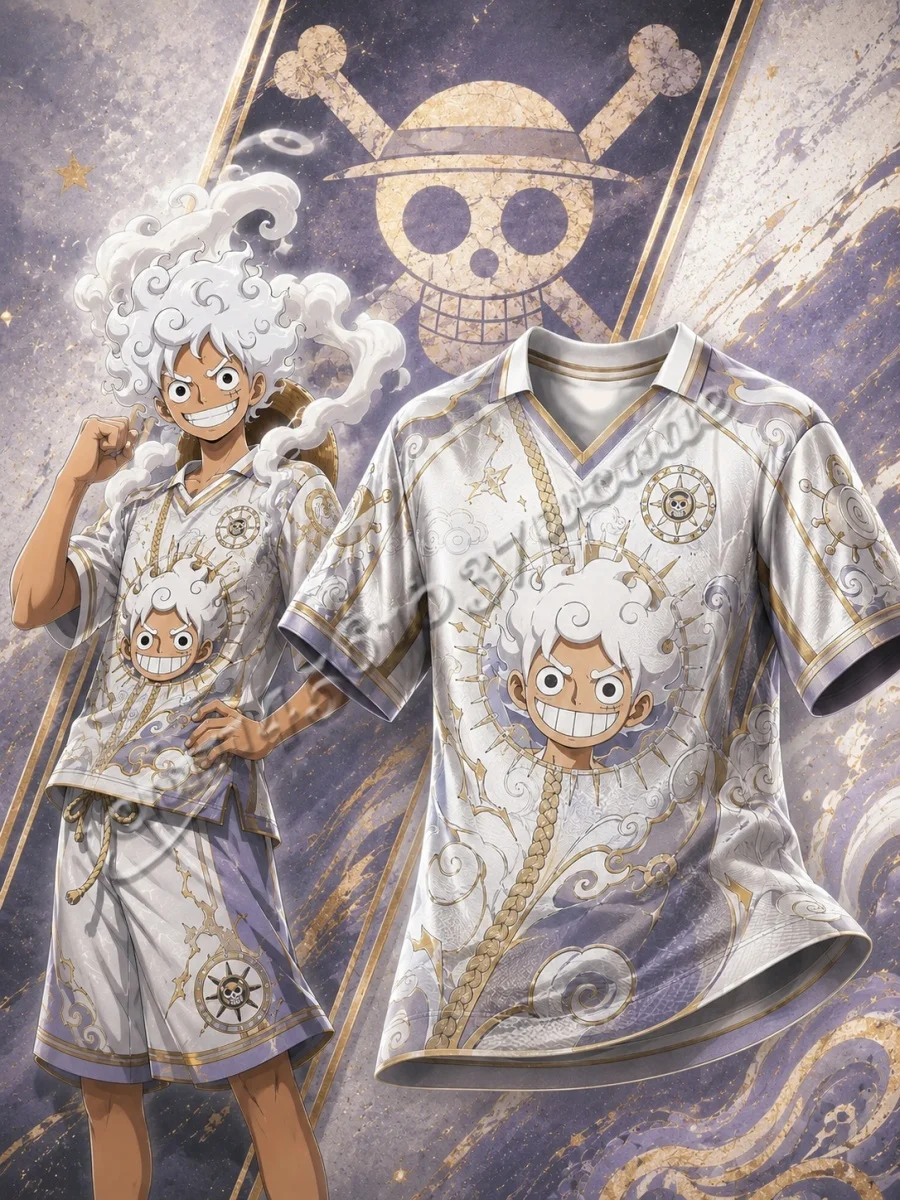 New 2026/27  One Piece Luffy Series Collared Soccer Jersey, Fashion Street Unisex Anime Sports Tshirt FamilyMatching