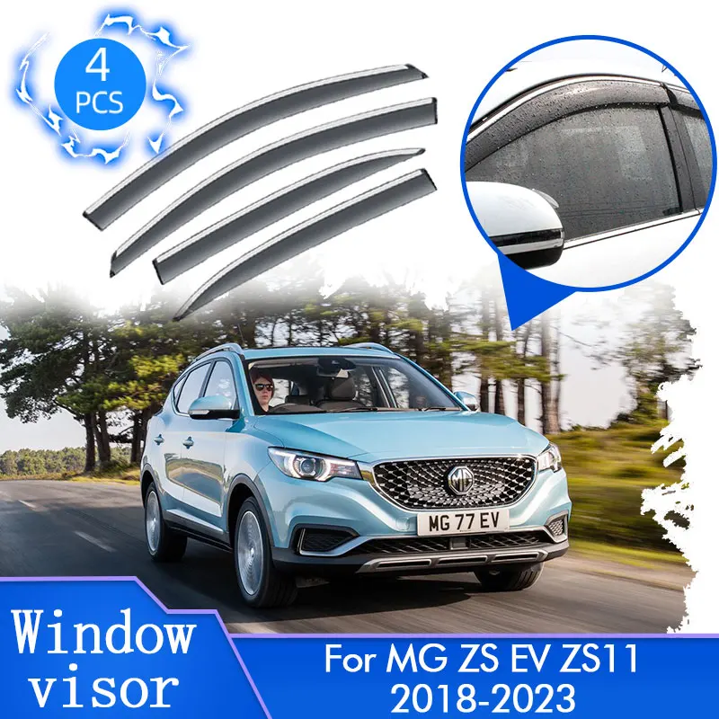 4x Windshield For MG ZS EV ZS11 2018 2019 2020 2021 2022 2023 Rain Sun Window Visors Deflector Awning Trim Cover Car Accessories