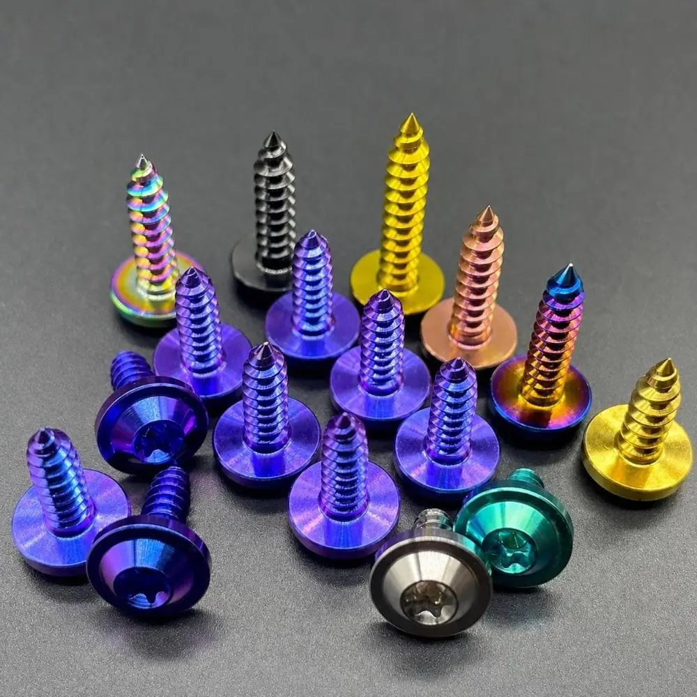 Lightweight Titanium Self Tapping Screw GR5 M4 M5 Titanium Fastener Torx Drive Motorcycle Screw
