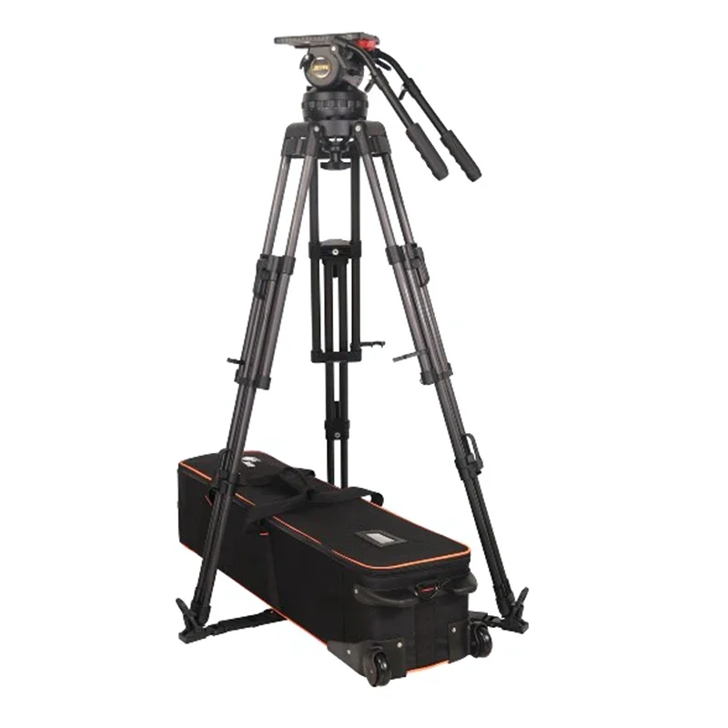 Factory Jiepai V25 Pro Professional Broadcast Heavy Duty Video Camera Tripod With 150mm Bowl Fluid Head