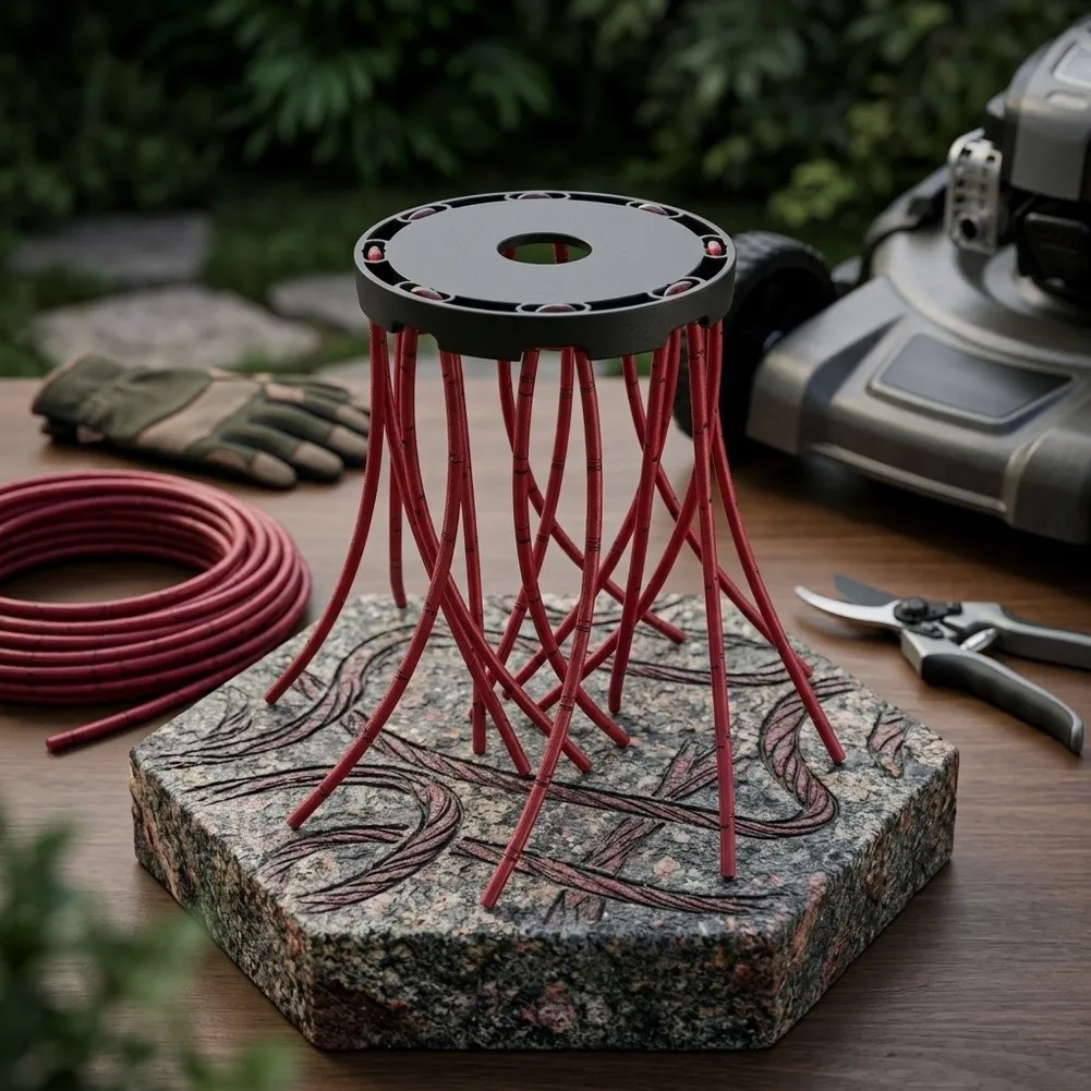 Red Embossed Nylon Cord for Outdoor Tasks Securing Loads Camping Kits Lightweight Wear Resistant 12x12x5 cm Dimensions