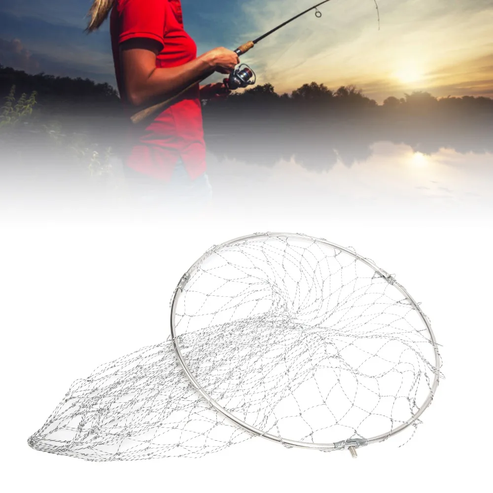 

Portable Nylon Landing Net Heads 40cm Foldable Brail Net Multifunctional Fishing Net Fishing Accessory