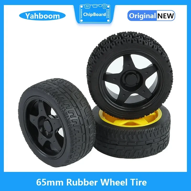 Yahboom 65mm Rubber Wheel Tire Compatible with TT Motor for Smart Car