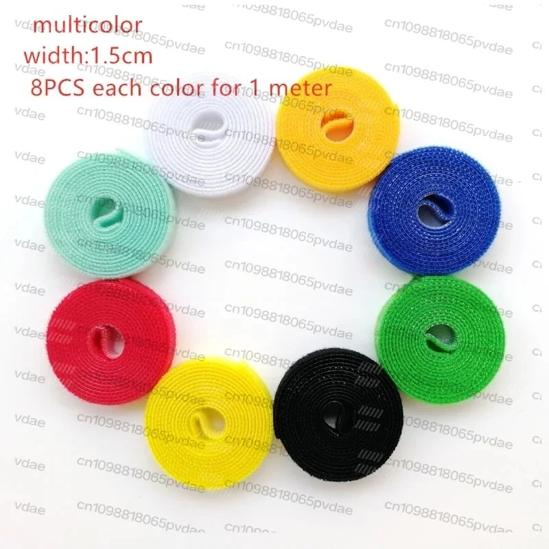 8PCS 1CM 1.5CM 2CM Width Plastic Magic Self-Adhesive Tape Back To Back Velcros DIY Nylon Cable Clip Ties Wire/Desktop Management
