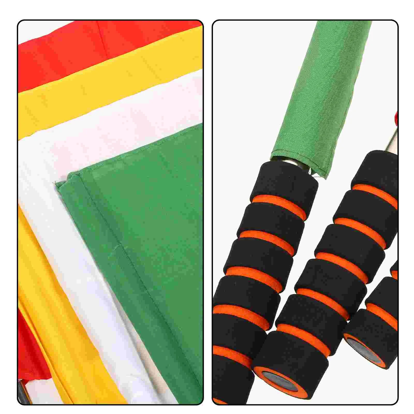 4 Pcs Flag Referee Small Hand Flags Signal Banner Sports Equipment Colored Racing Conducting Handheld