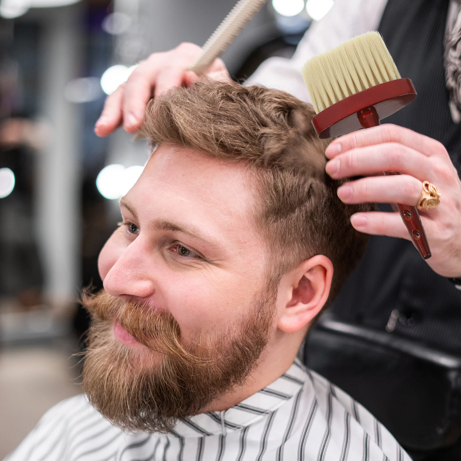 فرشاة تصفيف الشعر بمقبض خشبي، أداة صالون لتصفيفة الشعر العصرية، قص الشعر المكسور، هدية مثالية صغيرة محمولة