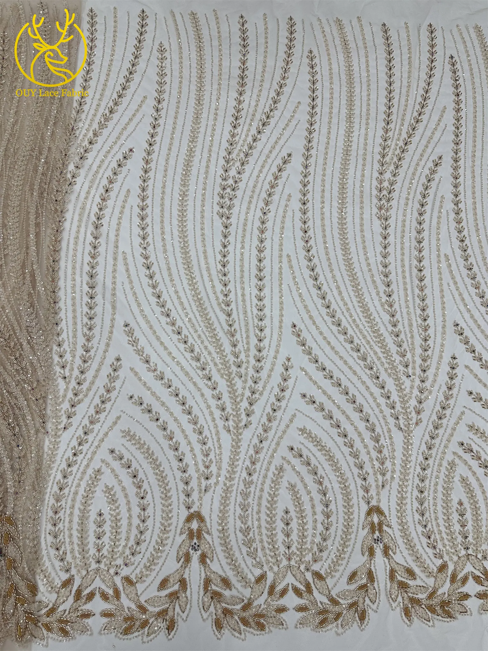 Luxuriöser afrikanischer Brautkleid-Spitzenstoff 2026 – Hochwertige nigerianische französische Pailletten-Tüllspitze für Damen-Abendkleider zum Nähen – Detail 11