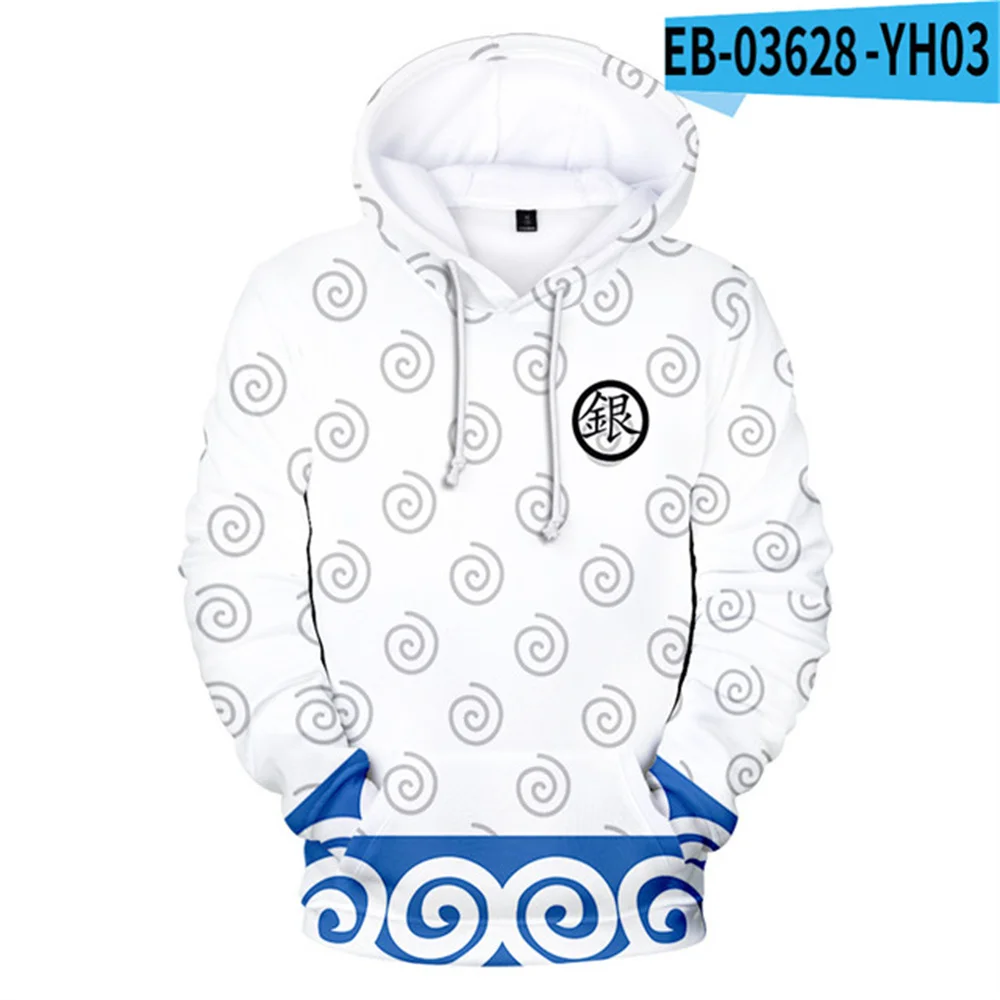 New Anime GINTAMA Sakata Gintoki Hoodie Autumn Winter Thick Hoodies Silver Soul Hooded Jacket Men/Women Leisure Sweatshirt Coat