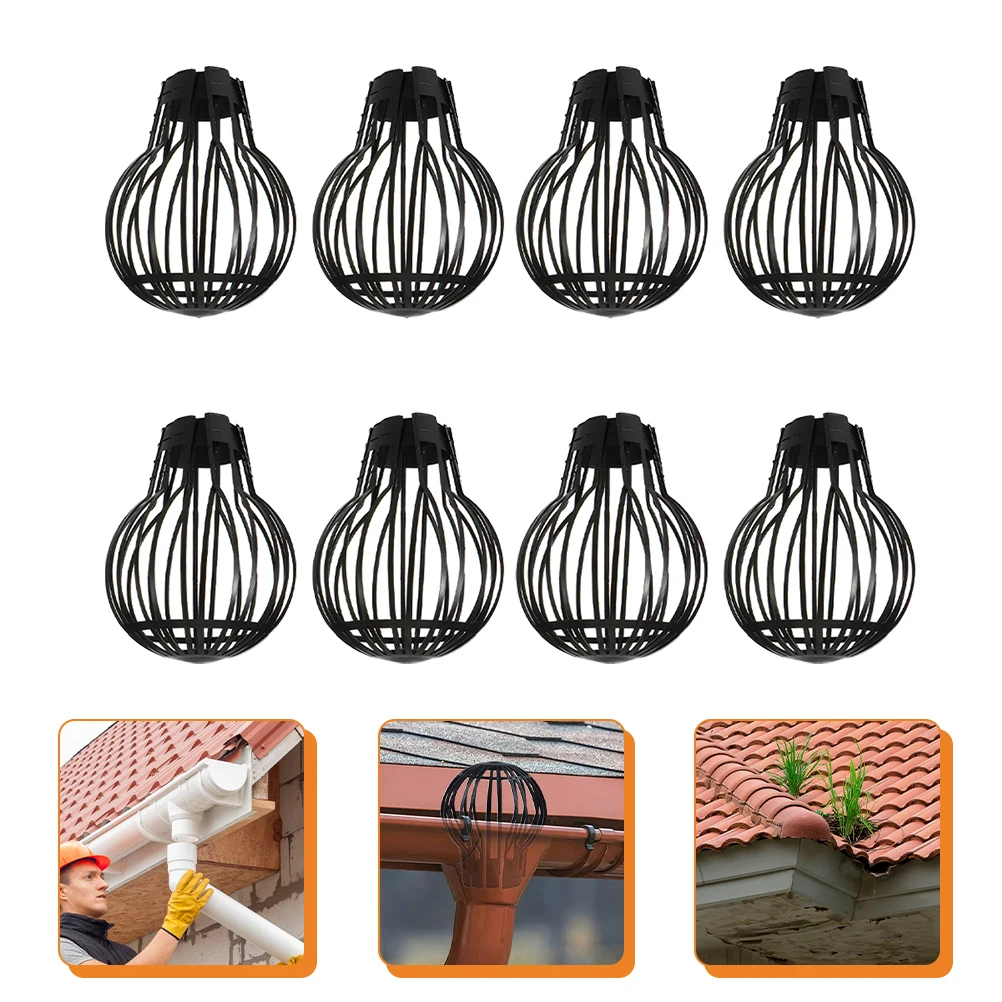 8 pcs Roof Gutter Guards Anti-Block Drain Covers Debris Filter Strainers For Leaves Balcony Garden Lightweight Plastic Drainage