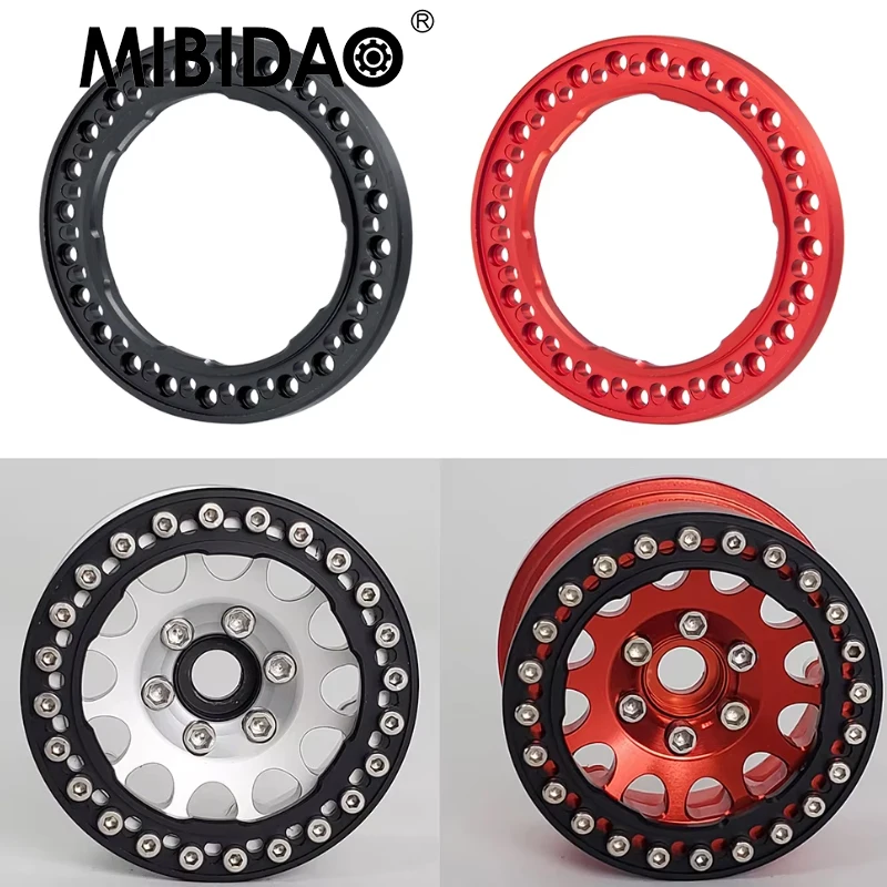 

MIBIDAO 4Pcs Metal 1.9 Inch Beadlock Wheel Outer Ring For Axial SCX10 90027 90046 D90 TRX4 Wraith 1/10 RC Crawler Car Parts