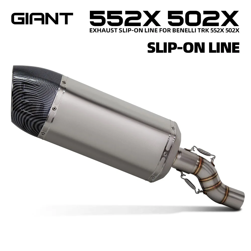 

Motorcycle Exhaust Slip on Line Giant Shield Muffler Connect Middle Link Adapter Pipe For Benelli TRK 552X 502X TRK502X TRK552X