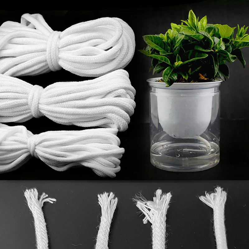 

3mm 4mm 5mm Self-Watering Wick Cord Planter Pot DIY Automatic Watering Device System Potted Auto Drip Waterer Cotton Rope K5