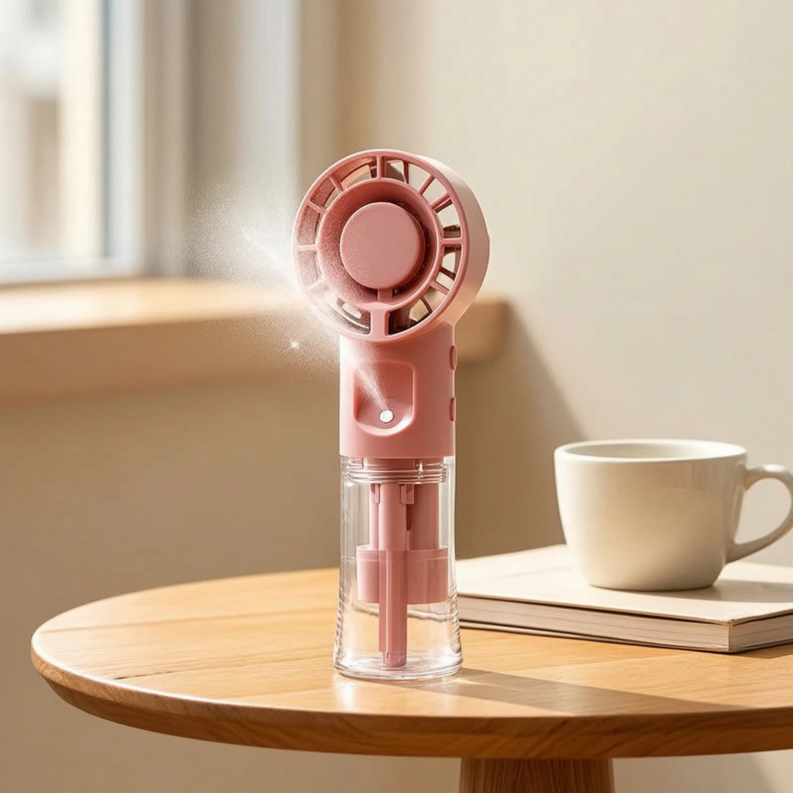 Handheld Spray Fan USB Rechargeable Handheld Misting Fan Compact Lightweight for Commuters, Travel, Desk