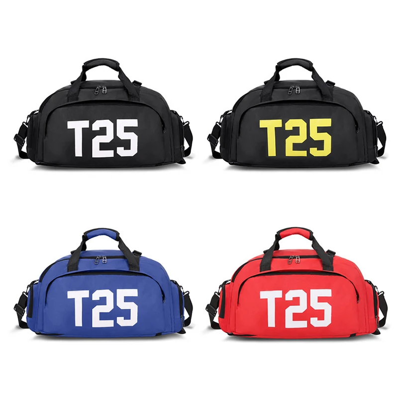 

Women's Handbag T25 Gym Sports Backpack for Man Weekend Fitness Travel Tote Shoe Shoulder Duffle Yoga Shoe Portable Boston Bag