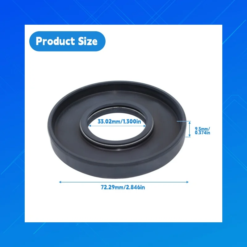 

DMHUI TCZ Type Metal Skeleton Oil Seal NBR Rubber for Hydraulic Pump High-Quality 33.02X72.29X9.5mm Size