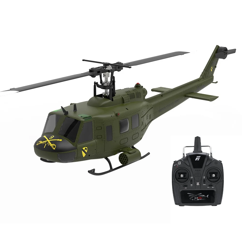 Eachine E190 1:34 UH-1 HUEY Échelle 2.4G 6CH Altitude Hold Flux Optique Positionnement des touristes Brushless Moteur RC Hélicoptère