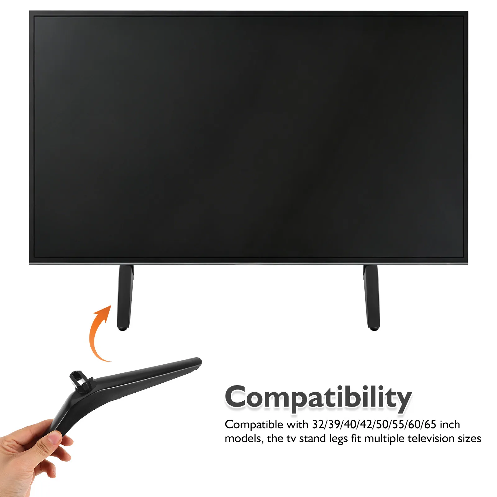 2 piezas de tornillos de repuesto para las patas de la base del soporte de televisión, base estable para televisores de 32, 39, 40, 42, 50, 55, 60 y 65 pulgadas, para colocar sobre una mesa.