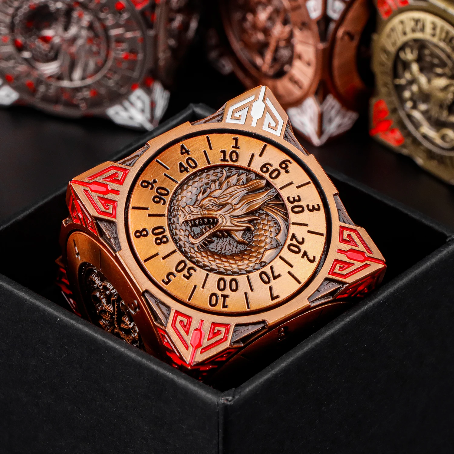 مكعب نرد دوار 7 في 1 لـ DND - مجموعة نرد D&D معدنية ممتازة مع صندوق هدايا للزنزانات والتنينات هدية لسادة الزنزانات #2