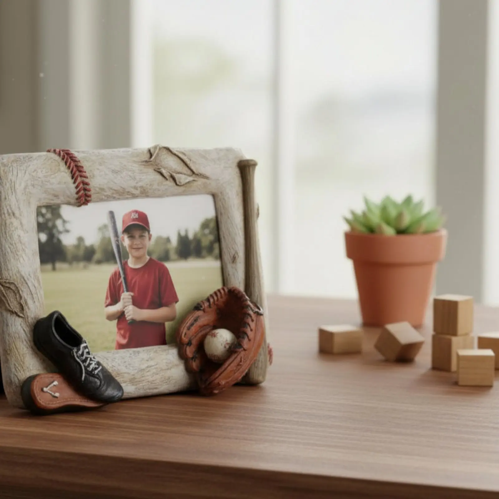 

Объемная спортивная фоторамка для памятных вещей: бита и перчатка, идеально прозрачное стекло, ручная роспись, для мужской комнаты