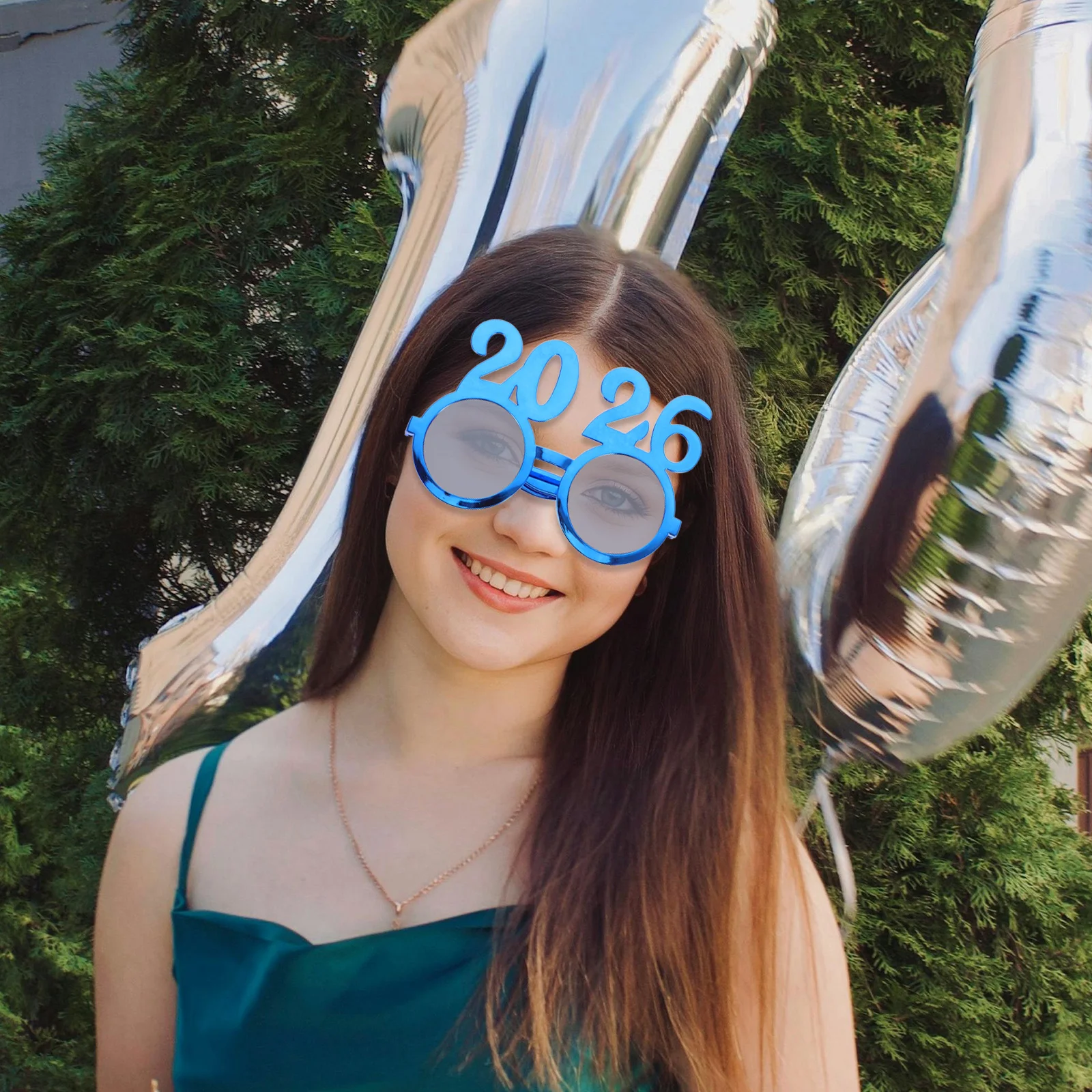 4개 2026 안경: 새해 파티 포토 부스 소품용 둥근 숫자 안경 어린이 성인 축하 장식 플라스틱