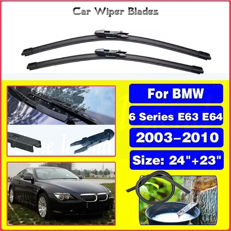 Wiper Front Wiper Blades For BMW 630Ci 630i 645Ci 650i M6 E63 E64 2003-2010 2004 2005 Windshield Windscreen Front Window 24