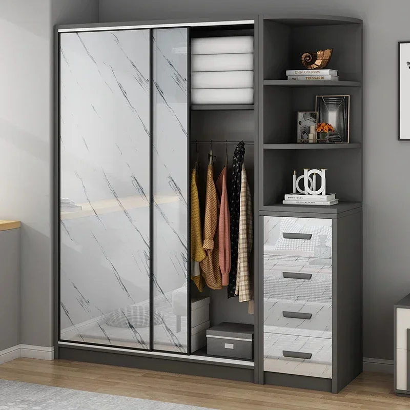 Nordic Luxury Tall Wardrobes Orgnizer Modular Wooden Dressing Clothes Wardrobes Bedroom Cupboard Roupeiro De Quarto Furniture