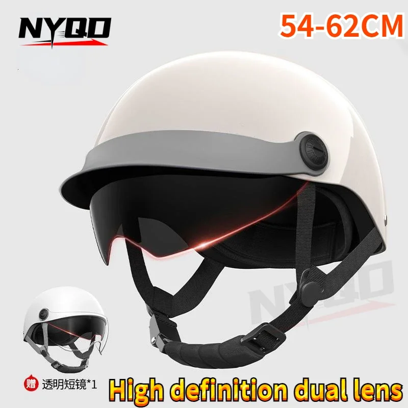 Motorcycle Helmet Half Face Helmets Black Lens Electric Motobike Scooter Skiing Capacete Outdoor Sports Casco Anti Glare Adjust