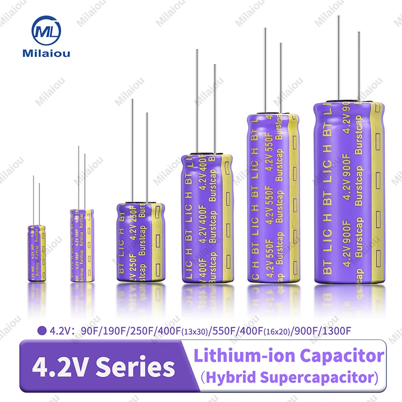 Lithium-ion Capacitor 4.2V 90F/190F/250F/400F/550F/400F/900F/1300F（Optional） Farad capacitor D-type