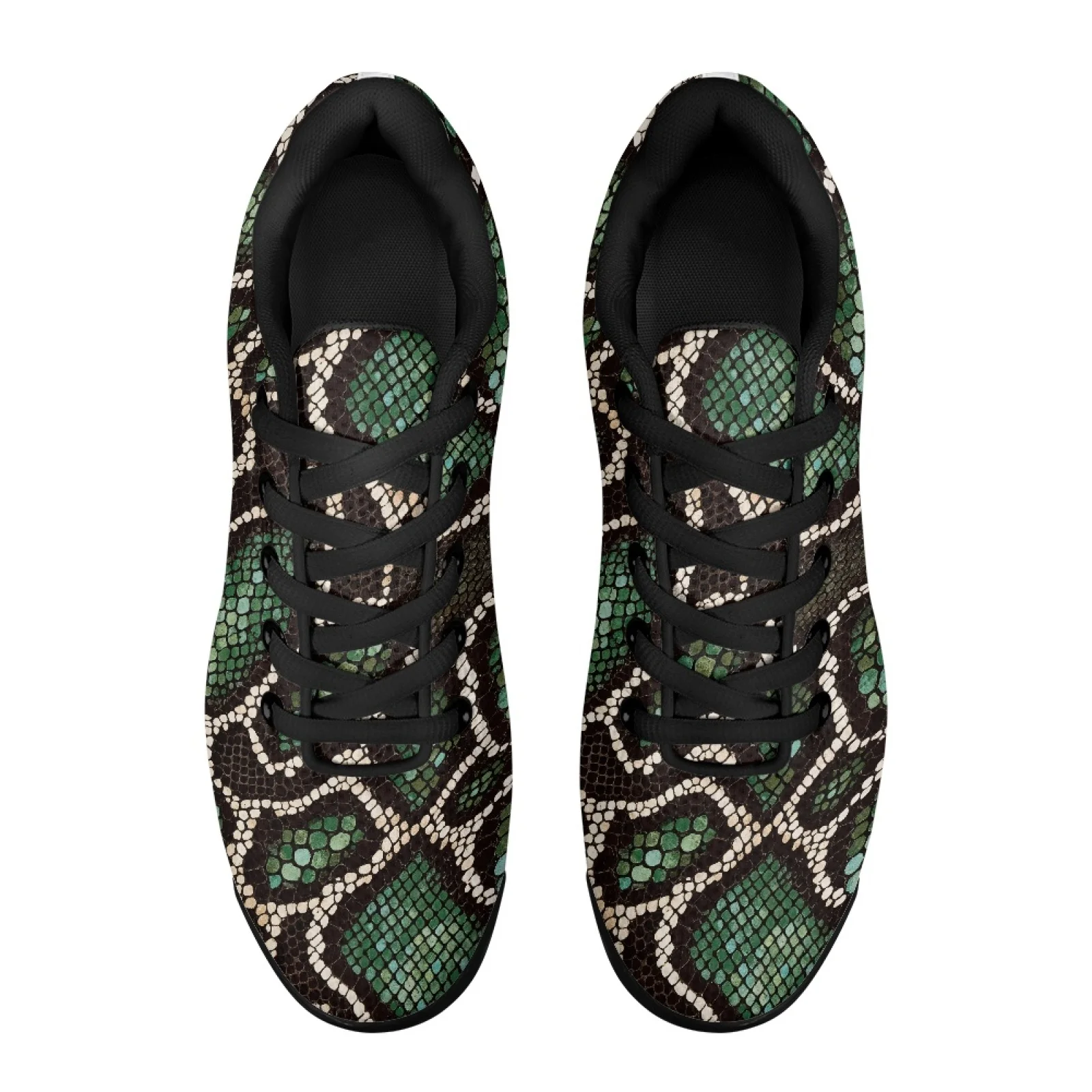 PENSTROLL Green Snake Skin Air Cushion Sneakers Mesh Mesh Sneakers Lightweight Walking Shoes for Jogging