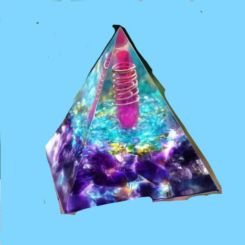 

Ogen Energy Crystal Ball Gravel Pyramid Home Crafts Resin Decorations Desktop Decoration Dream Come True