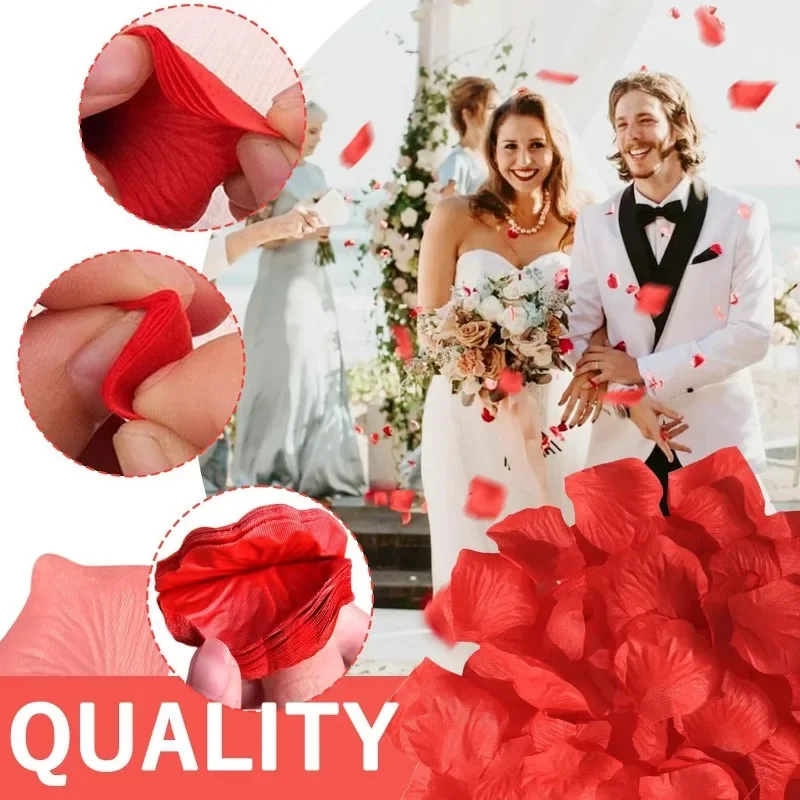 100/5000PCS Artificial Fake Rose Petals Colorful Simulation Silk Roses Petal Flower Romantic Wedding Party Valentine Favor Decor