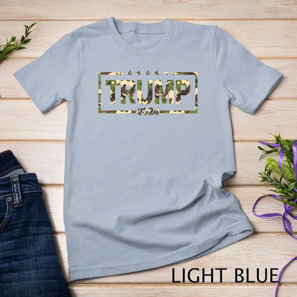 Trump 2024 t-shirt stile Camo per le elezioni presidenziali t-shirt Unisex