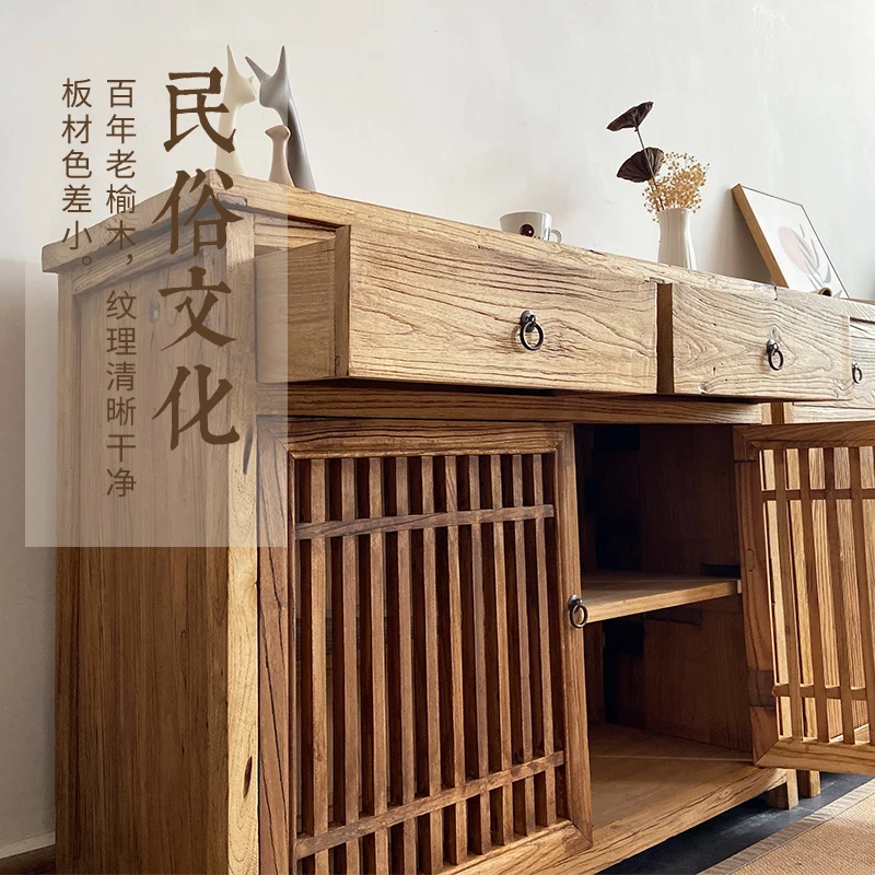 

Side cabinet Log storage cabinet Pure solid wood household entrance Shoe cabinet Door Chinese living room