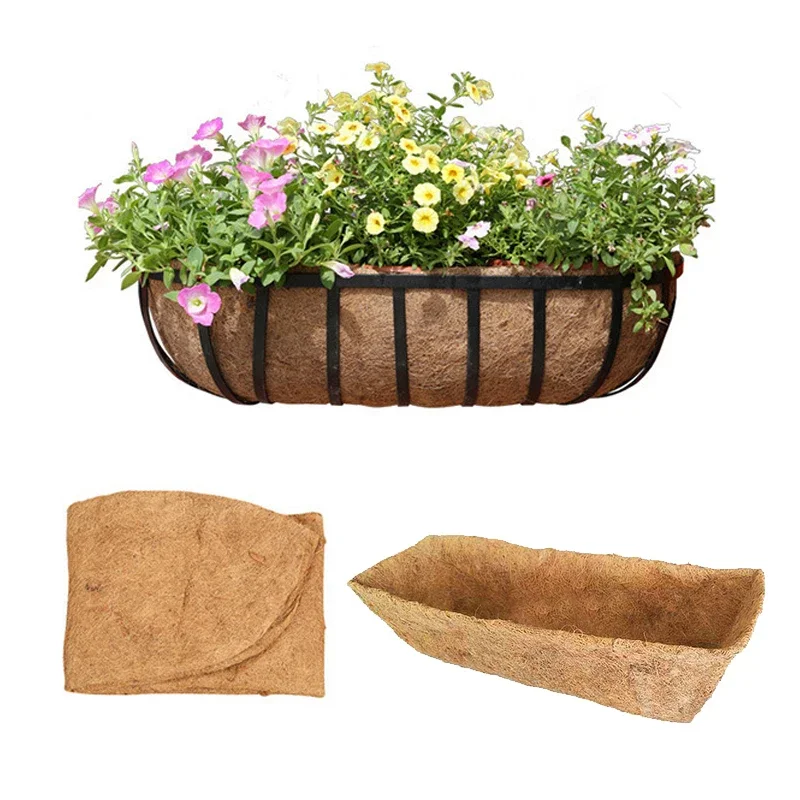 Natural Coconut Fiber Liner Flower Basket Round Hanging Basket Home Balcony Wall Planter Coconut Fiber Replacement Liner