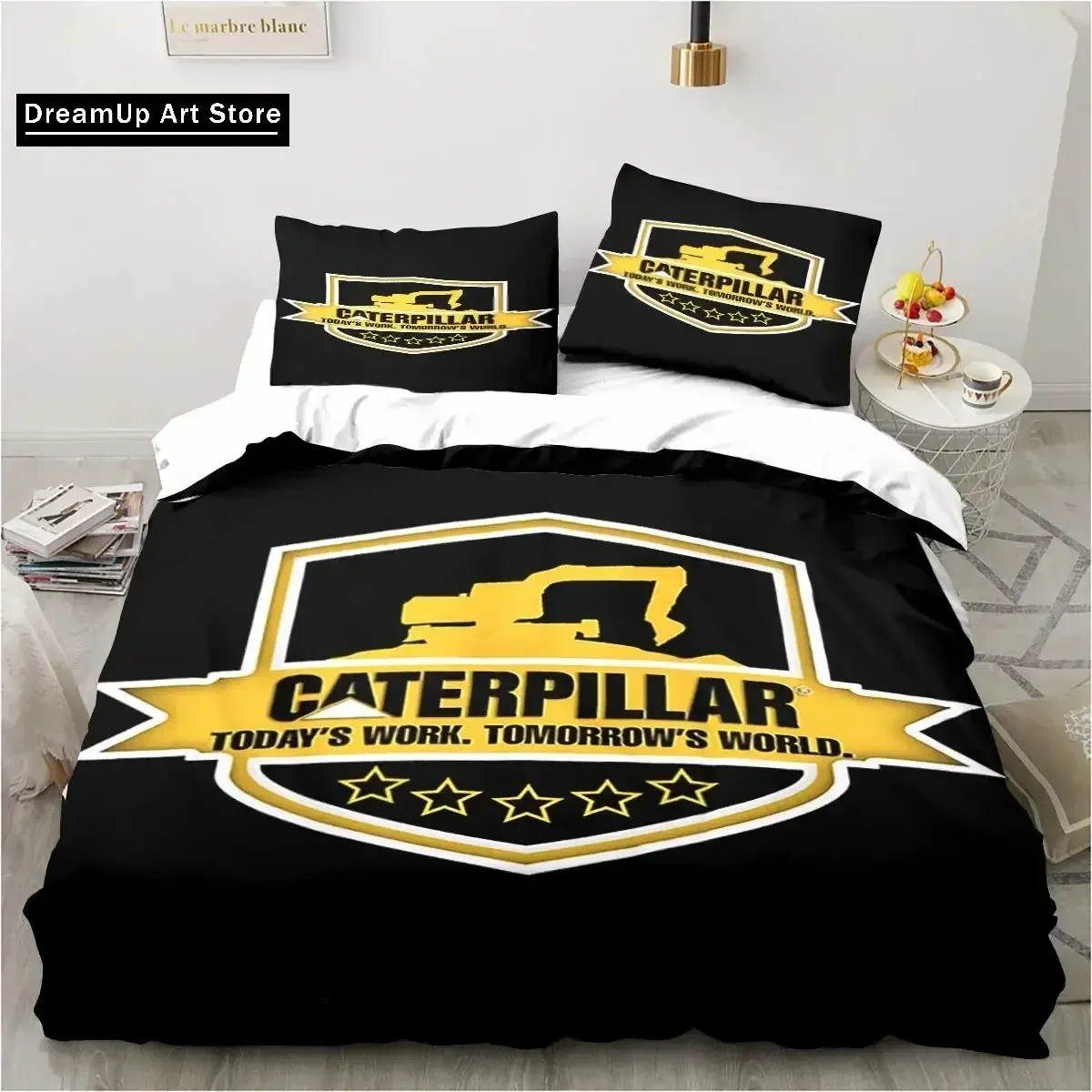 2026 3D Print E-Excavator Fashion CAT Bedding Set Boys Girls Twin Queen Full Size Duvet Cover Pillowcase Bed Adult Bedroom
