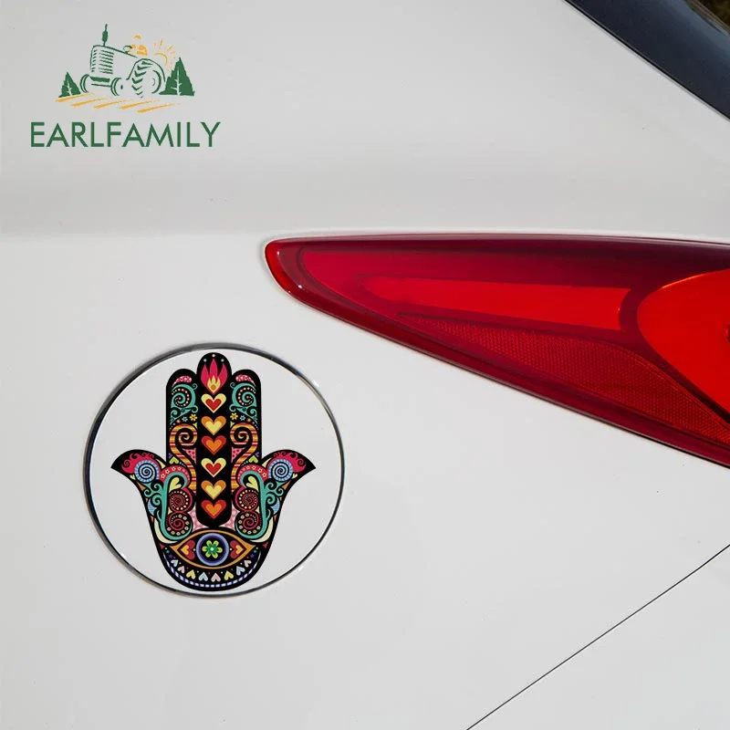 EARLFAMILY 13cm For Hamsa Hand Car Bumper Stickers Vinyl Material Decal Laptop Windows Motorcycle for VAN JDM RV Decoration