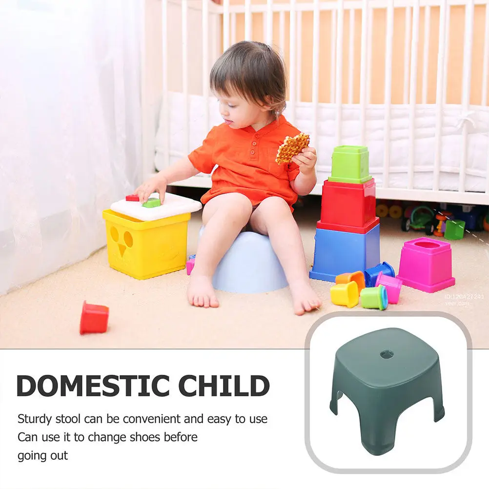 2Pcs PVC Foot Stool for Toilet Squatting Position Natural Bowel Movement Bathroom Step Stool Non-Slip Heavy Duty Kids Adult
