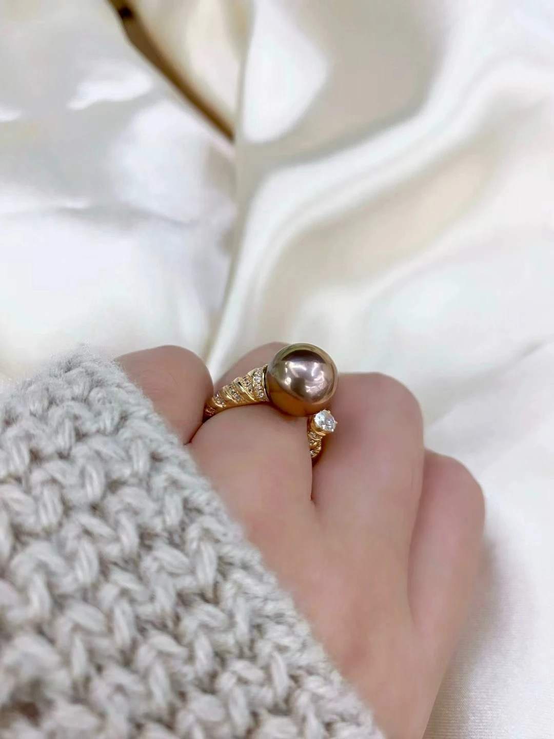 925 Sterling Silver Adjustable Ring Mount Settings Findings Mountings Accessory Parts Fittings for 9-10mm Pearls 5pcs/lot