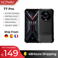 [Stock In EU] HOTWAV T7 Pro Ultra Thin Rugged Cellphone 6.6'' FHD+ 2K Smartphone 6GB 256GB 6280mAh Battery 64MP Mobile Phone