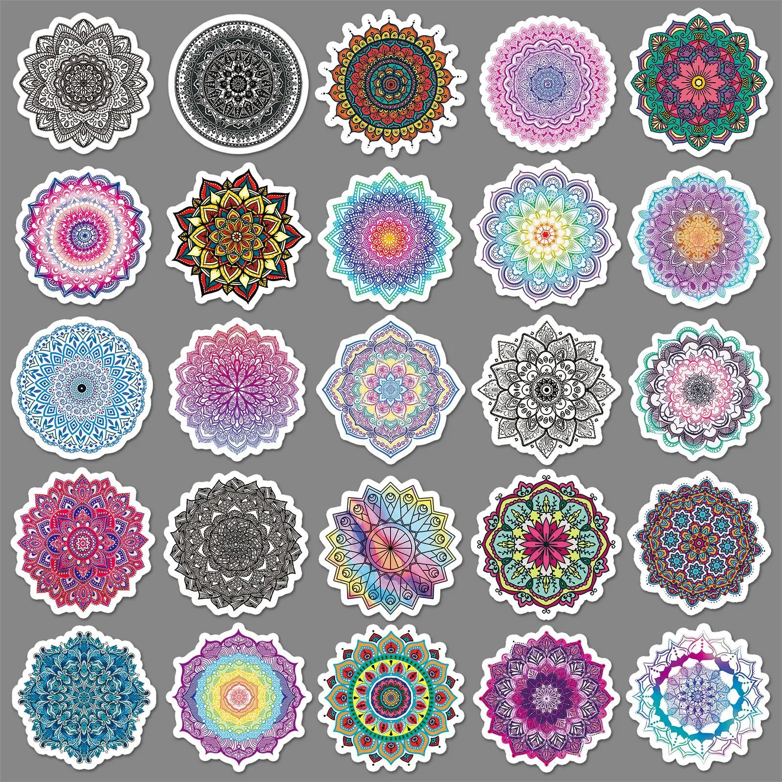 50pcs Waterproof Mandala Graffiti Personalized Cool Trend Creative DIY Skateboard Water Cup Luggage Stickers