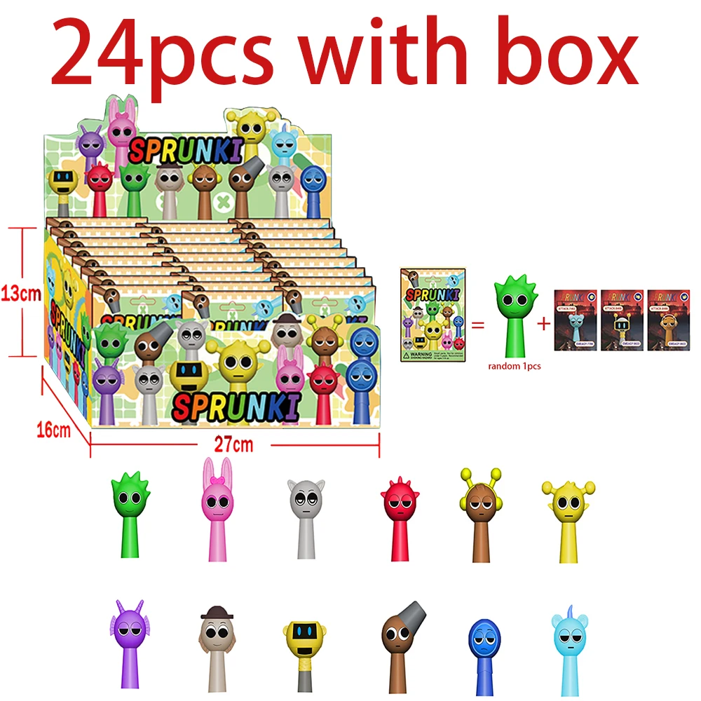 New Sprunki Incredibox Character Model Blind Box PVC Sprunki Game Action Toy Dolls Action Figure Set Kid Birthday Christmas Gift