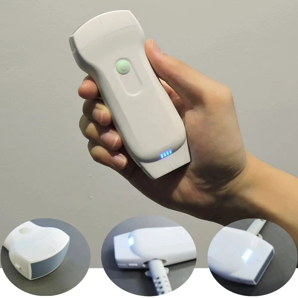 3-in-1 Wireless Double Head Ultrasound Scanner Sonography Probe Supports WIFI USB Android iOS System Electric Metal Plastic