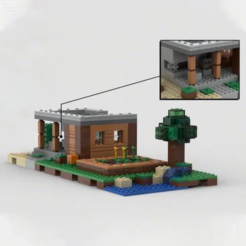

464pcs MOC Classic Village Blacksmith Pixel Art Building Blocks Christmas Gift Plastic Toy To Develop Patience And Concentration