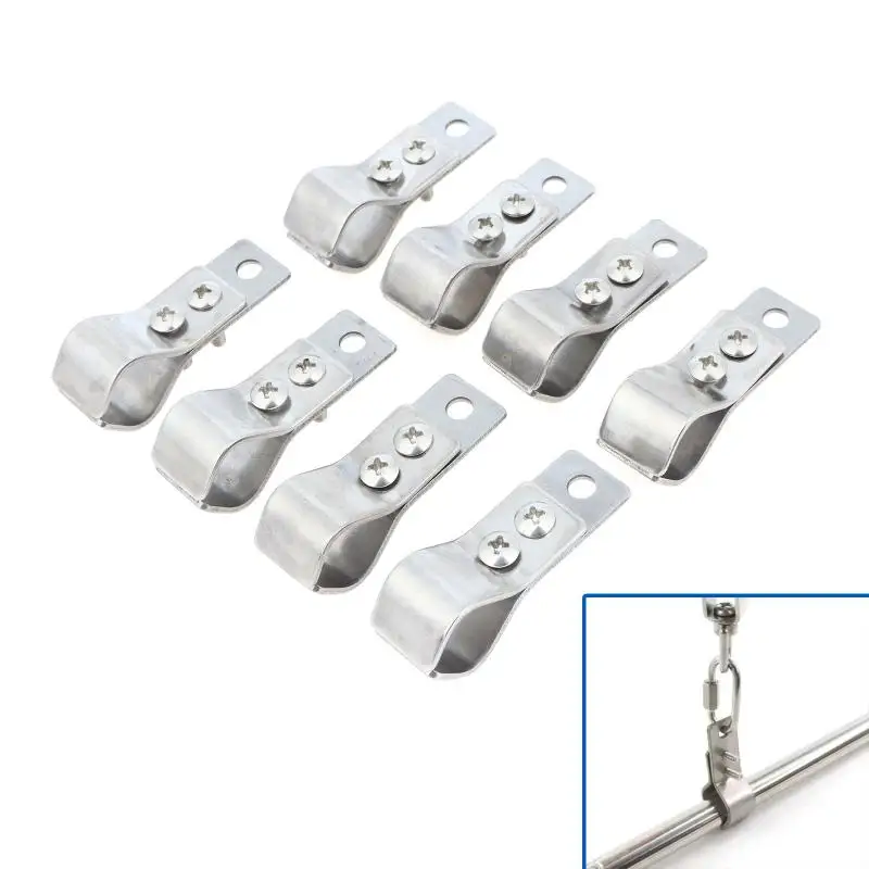 4/8pcs Pulley Small Clamp Heavy Hinges Shade Accessori Adjustable Stainless Steel Pipe Clamps For Sunshade Net Installation