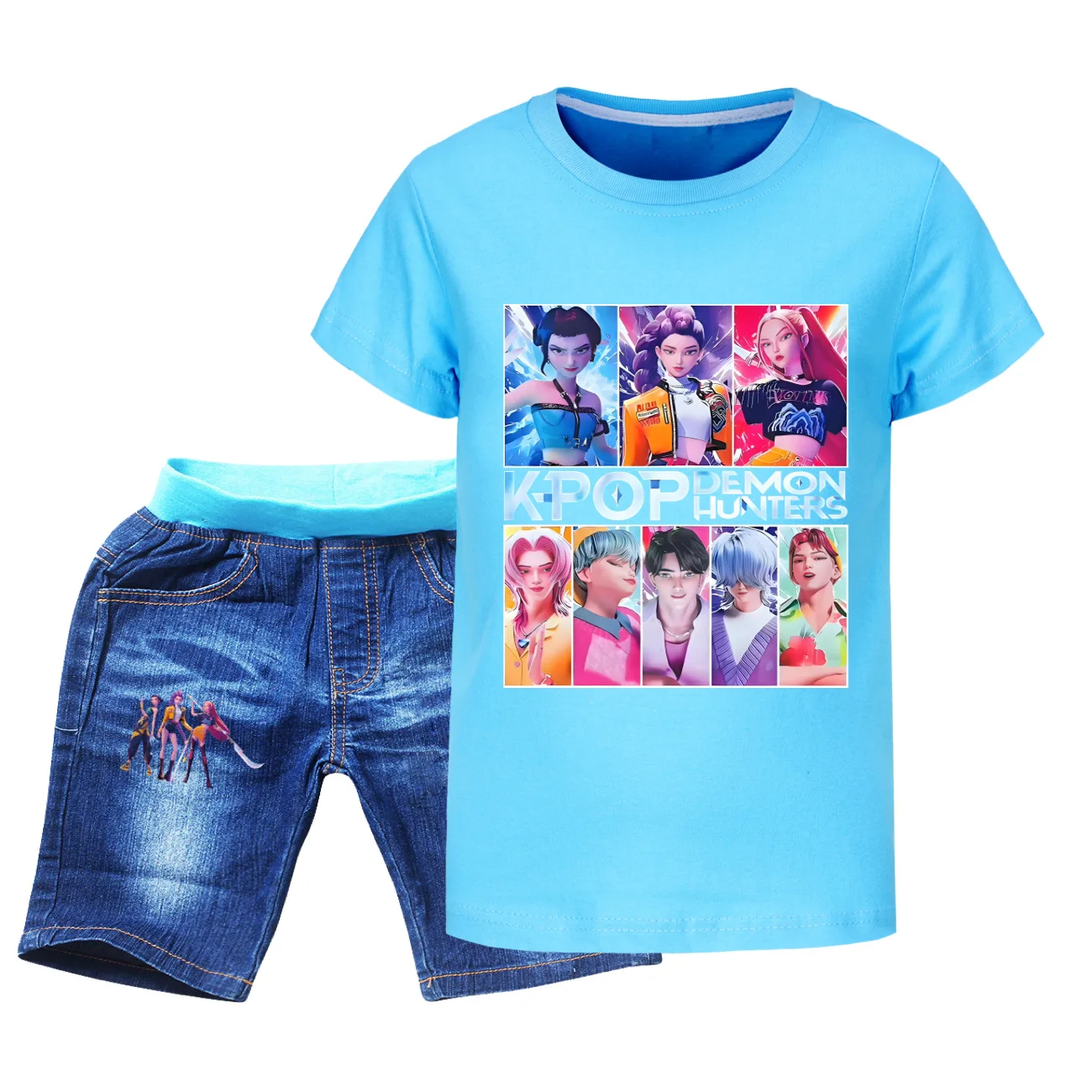 Abbigliamento per bambini KPop Demon Hunters Saja Ragazzi Morbido cotone Ragazzi Ragazze T Shirt Moda estiva Cool Kids Tee Costume cosplay