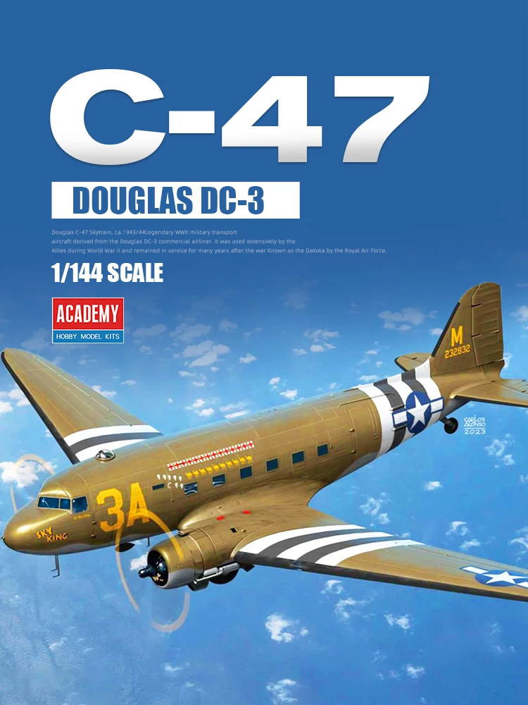 

Комплект модели самолета Academy 12633 C-47 Douglas, Air Train Transporter 1/144